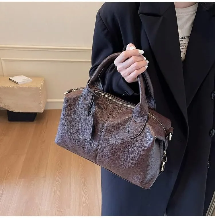 City Bowling Bags Trendy Women's Leather Tote Bag Preppy Cute Purse Y2k Streetwear Cute Purse