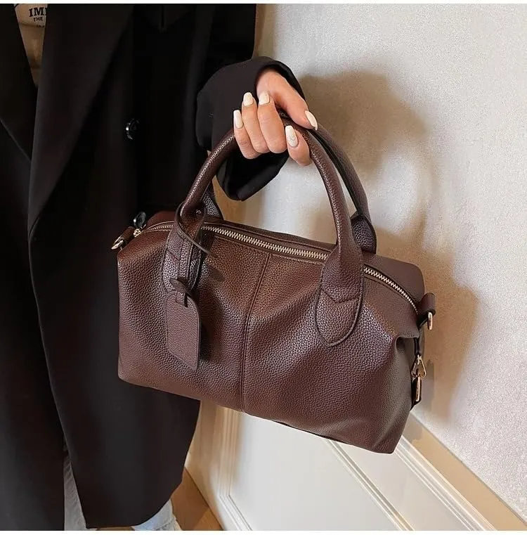 City Bowling Bags Trendy Women's Leather Tote Bag Preppy Cute Purse Y2k Streetwear Cute Purse