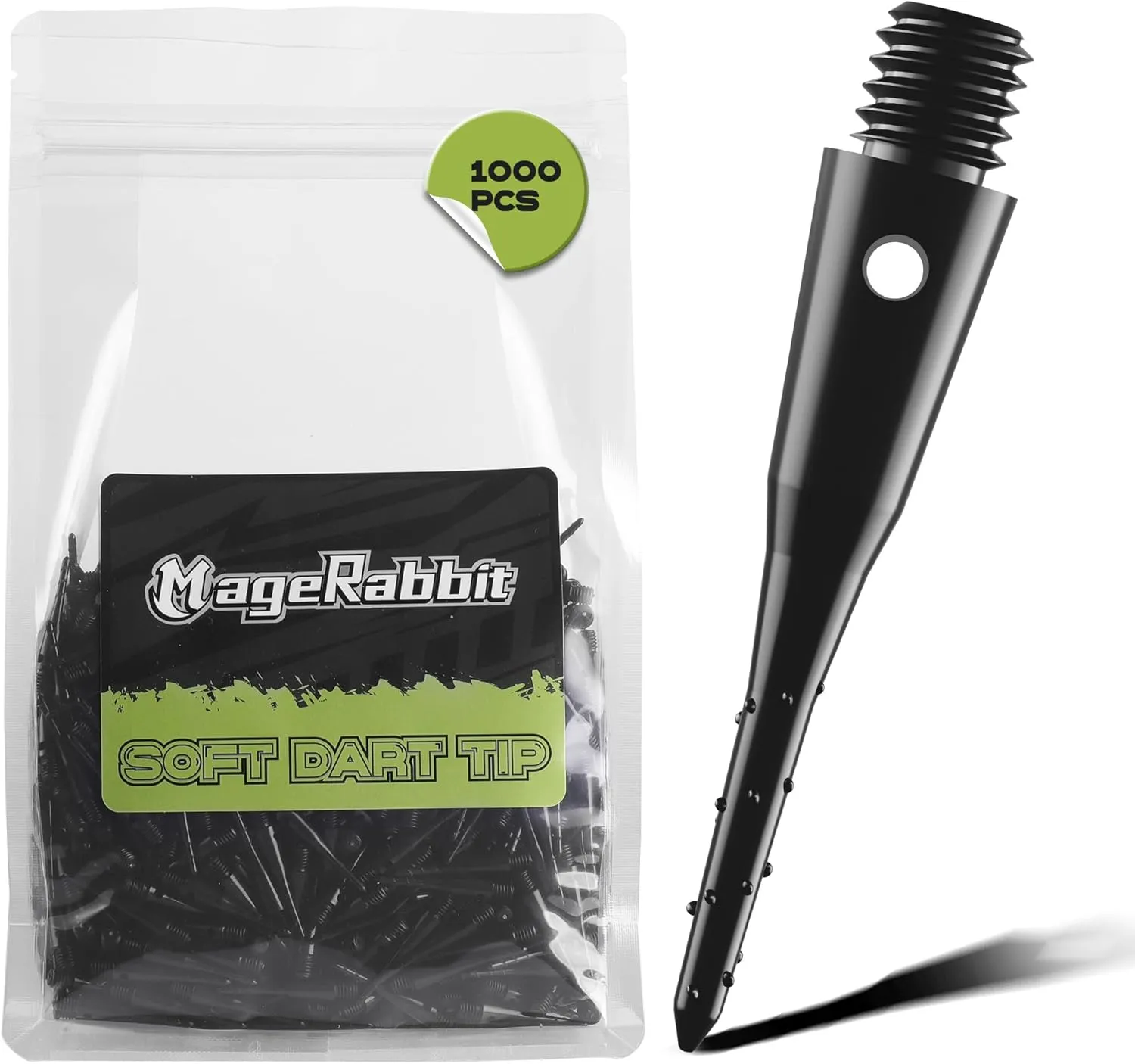 CL05 Dart Plastic Tip, 1000 Pieces/Bag, 2BA Thread Soft Dart Tips Replacement Dart Accessories,Soft Tip Sets.Plastic Dart Tip