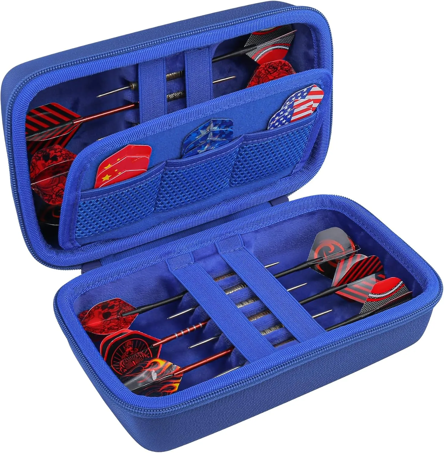 co2CREA Hard Case Compatible with Steel Tip or Soft Tip Darts, Holds Darts and Extra Accessories, Built-in Storage Tubes and Pockets for Flights, Tips, Shafts