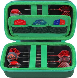 co2CREA Hard Case Compatible with Steel Tip or Soft Tip Darts, Holds Darts and Extra Accessories, Built-in Storage Tubes and Pockets for Flights, Tips, Shafts