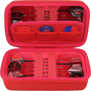 co2CREA Hard Case Compatible with Steel Tip or Soft Tip Darts, Holds Darts and Extra Accessories, Built-in Storage Tubes and Pockets for Flights, Tips, Shafts