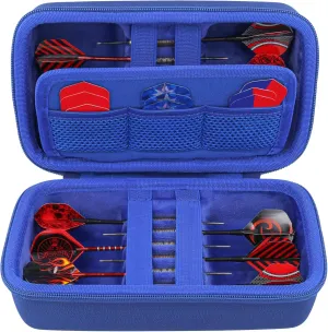 co2CREA Hard Case Compatible with Steel Tip or Soft Tip Darts, Holds Darts and Extra Accessories, Built-in Storage Tubes and Pockets for Flights, Tips, Shafts