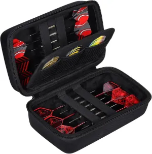 co2CREA Hard Case Compatible with Steel Tip or Soft Tip Darts, Holds Darts and Extra Accessories, Built-in Storage Tubes and Pockets for Flights, Tips, Shafts