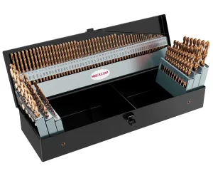 Cobalt Drill Bit Set, 115Pcs M35 High Speed Steel Bits for Hardened Metals, Stainless Steel, Cast Iron and Wooden Plastics, with Metal Index Storage Box