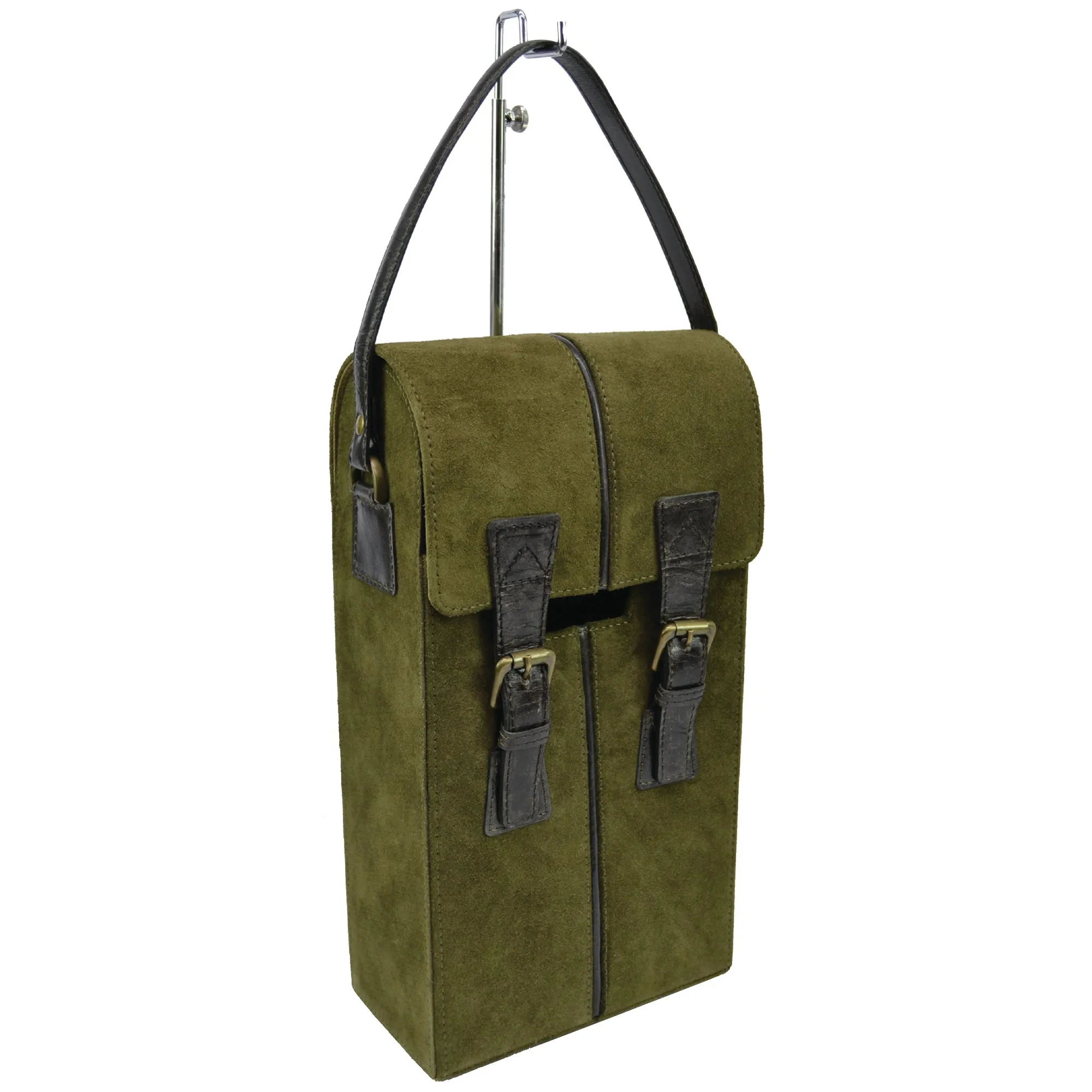 Colonial Style Double Wine Holder Leather Suede (7 Colors to Choose)
