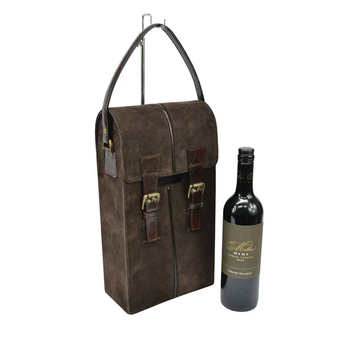 Colonial Style Double Wine Holder Leather Suede (7 Colors to Choose)