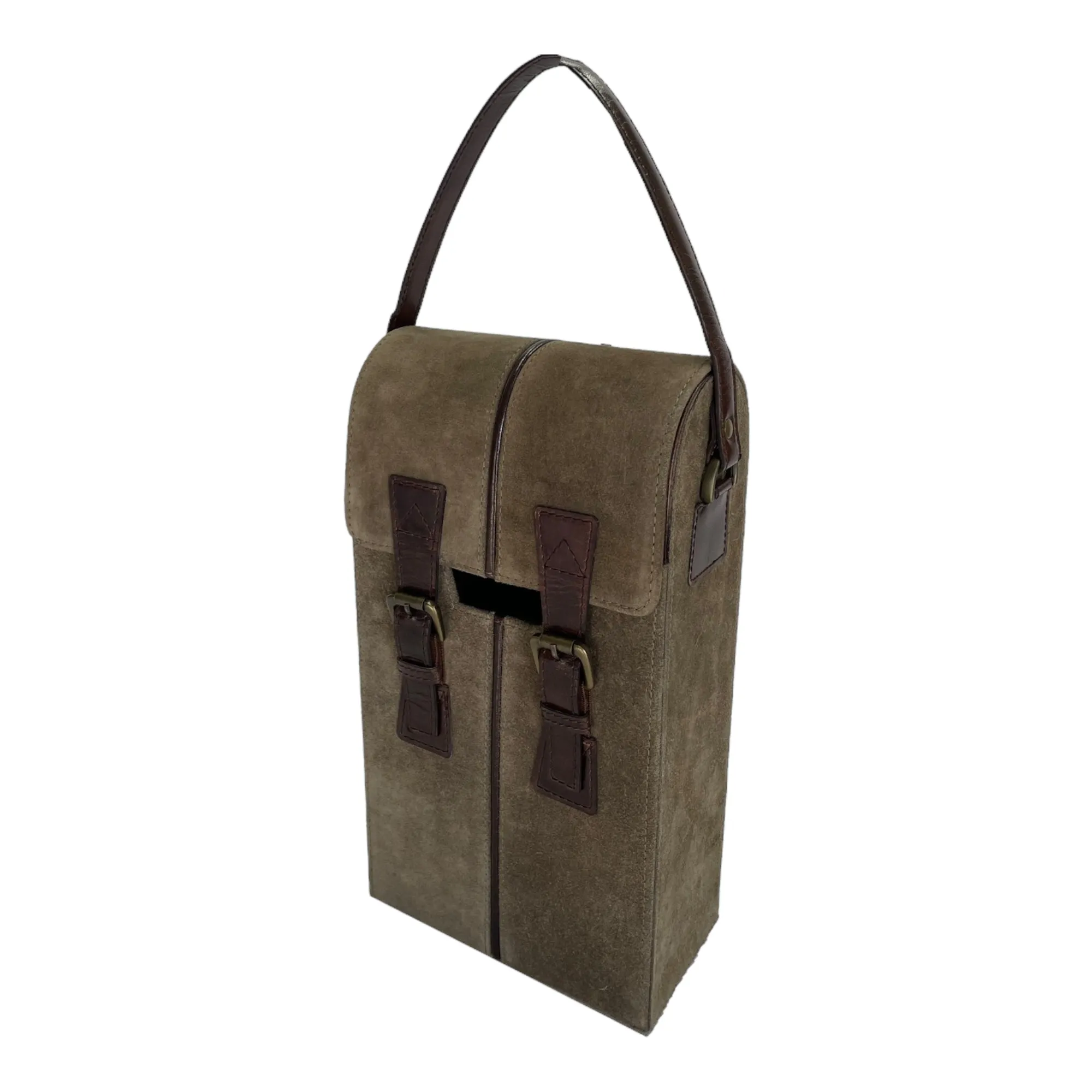 Colonial Style Double Wine Holder Leather Suede (7 Colors to Choose)