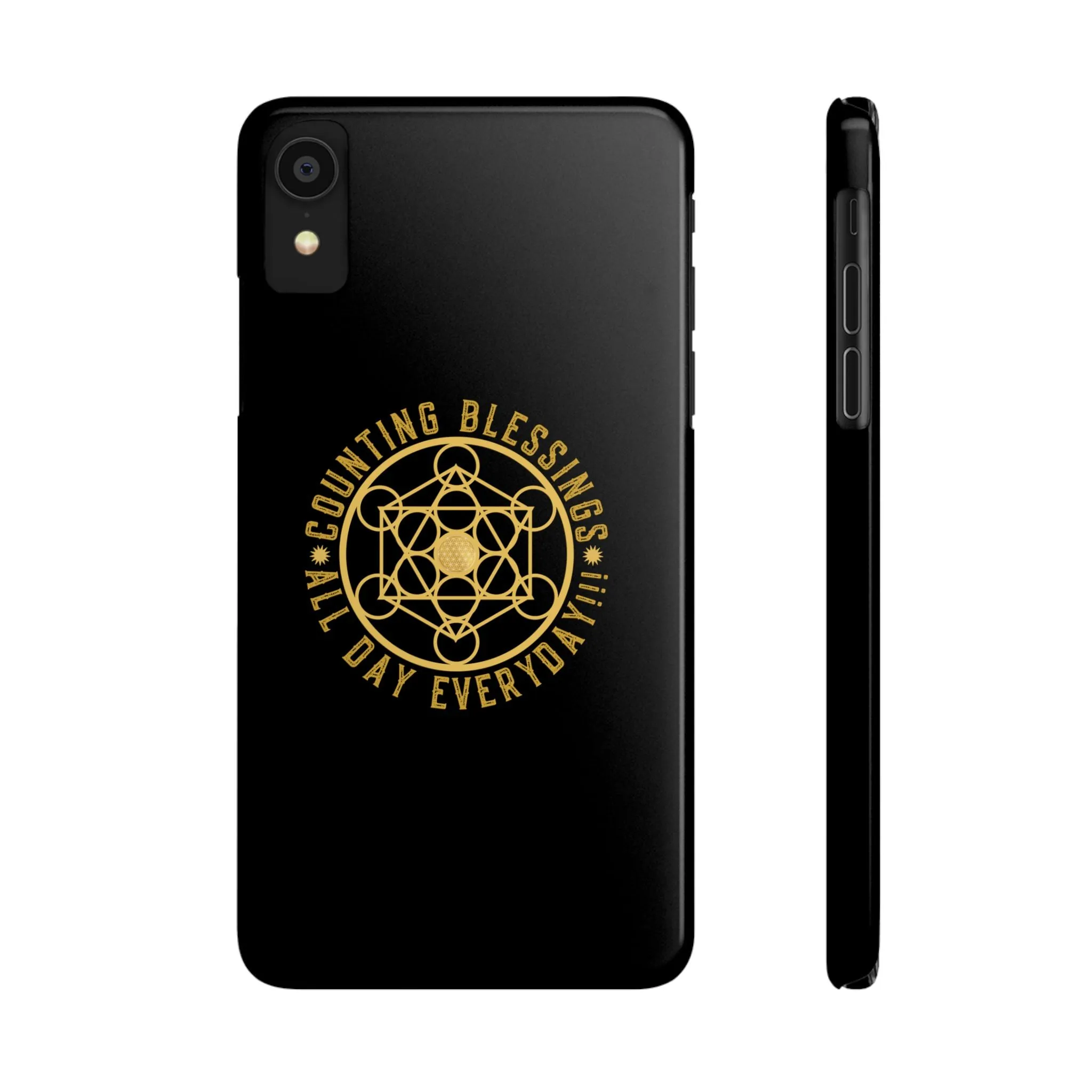 COUNTING BLESSINGS ALL DAY EVERYDAY!!! - Slim Phone Cases, Case-Mate - Black