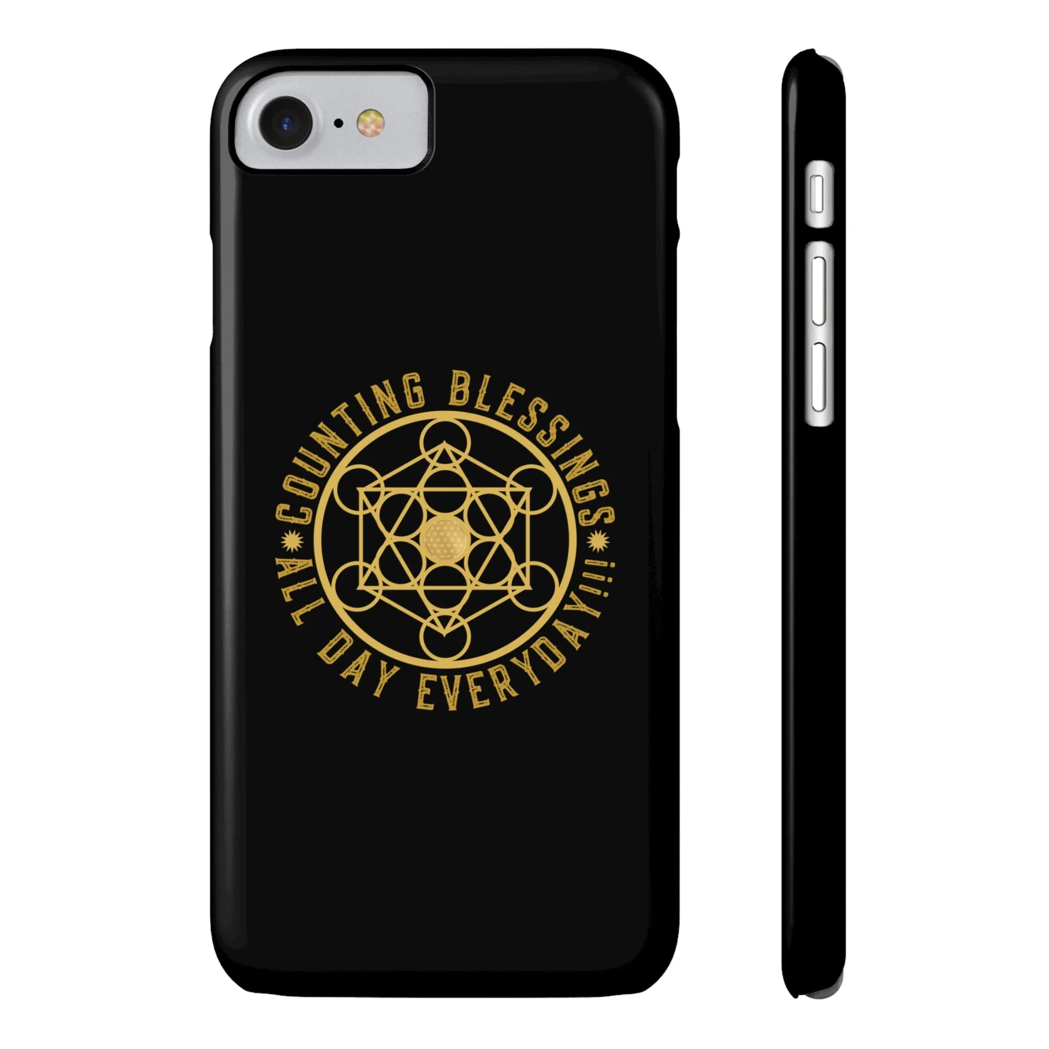 COUNTING BLESSINGS ALL DAY EVERYDAY!!! - Slim Phone Cases, Case-Mate - Black