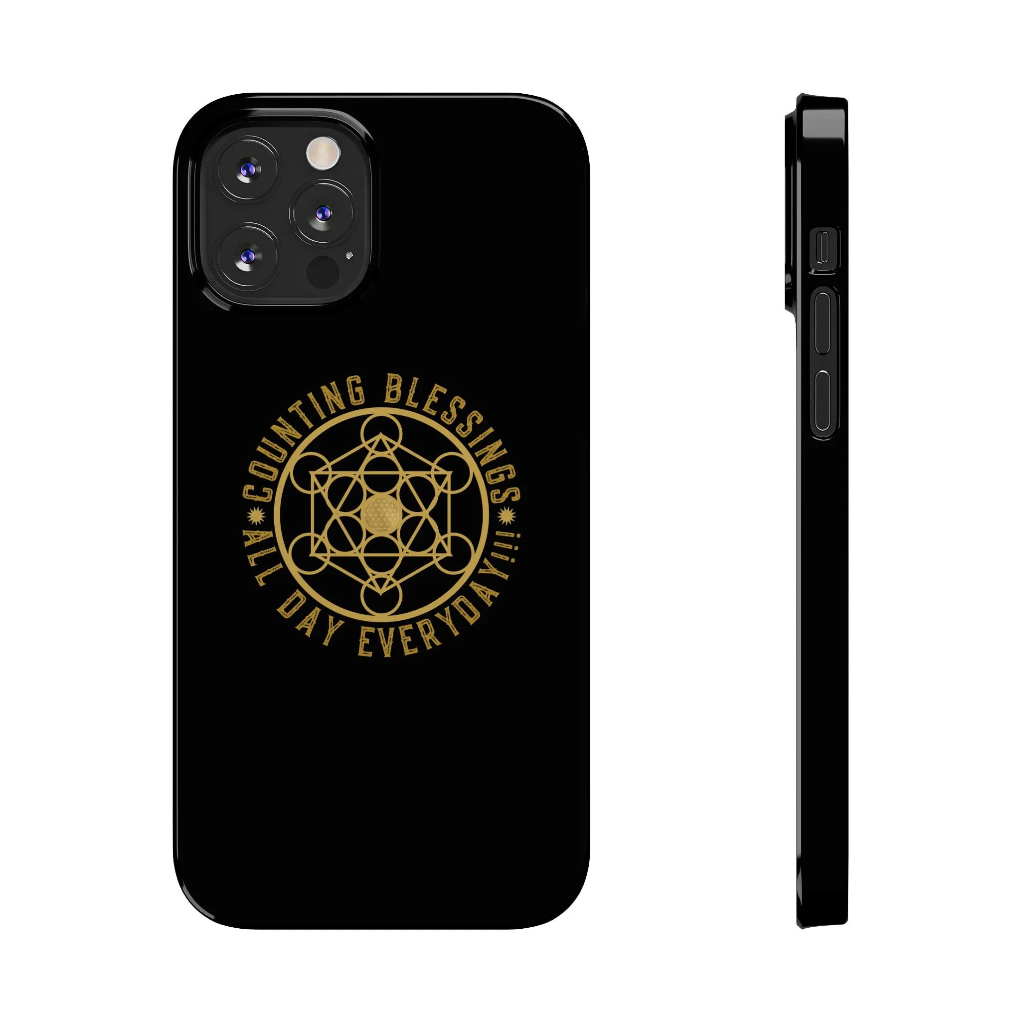 COUNTING BLESSINGS ALL DAY EVERYDAY!!! - Slim Phone Cases, Case-Mate - Black