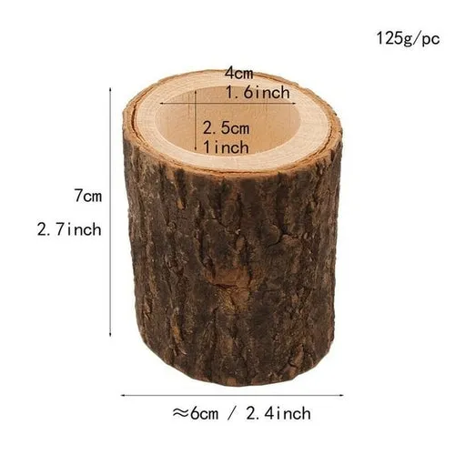 Creative Wooden Candlestick Candle Holder Plant Pot Tray Table Desktop