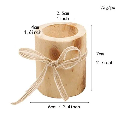 Creative Wooden Candlestick Candle Holder Plant Pot Tray Table Desktop
