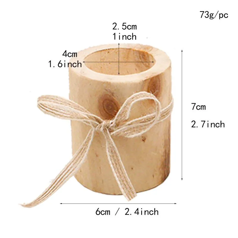 Creative Wooden Candlestick Candle Holder Plant Pot Tray Table Desktop