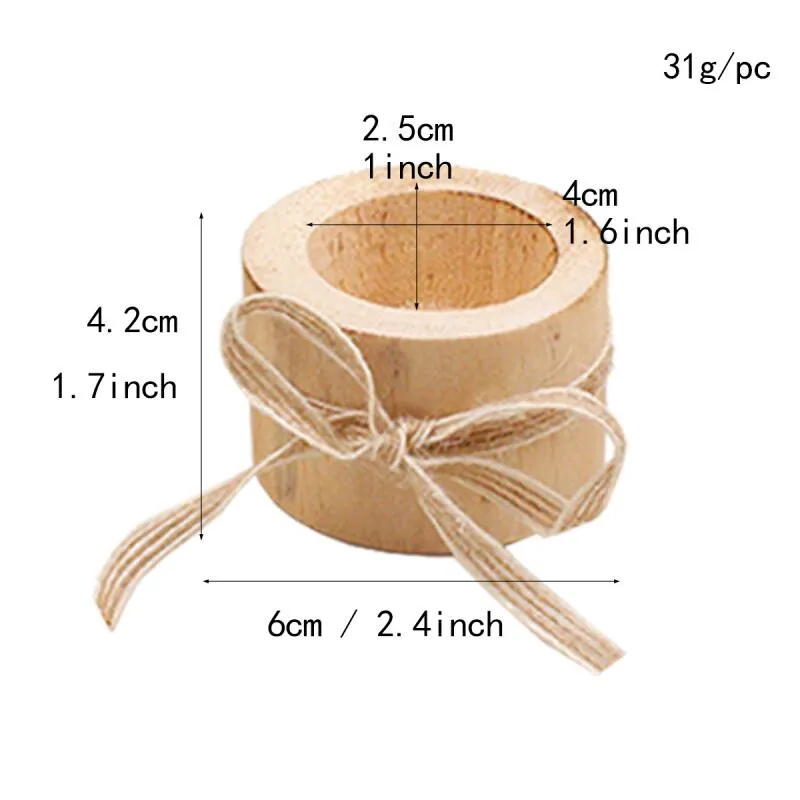 Creative Wooden Candlestick Candle Holder Plant Pot Tray Table Desktop