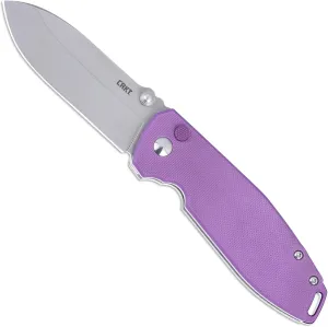 CRKT Squid XM Everyday Carry EDC Folding Knife with Button Lock: 14C28N Steel Plain Edge Blade, G10 Handle, Pocket Clip, 2495P