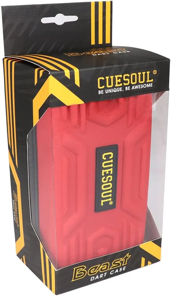 CUESOUL BEAST Dart Case Big Darts Carrying Storage for Steel Tip/Soft Tip darts and Accessories-Red