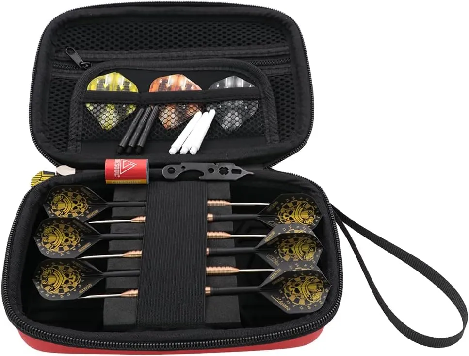 CUESOUL BEAST Dart Case Big Darts Carrying Storage for Steel Tip/Soft Tip darts and Accessories-Red