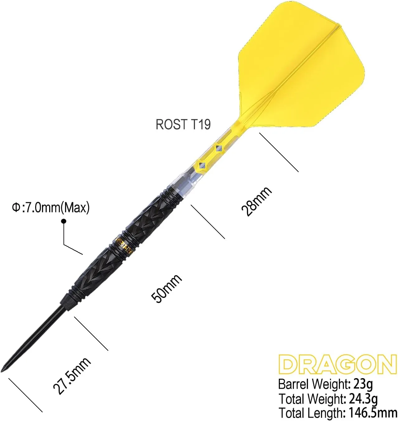 CUESOUL Chinese Zodiac 20/21/23/24g Steel Tip 90% Tungsten Dart Set with Integrated ROST T19 Flight