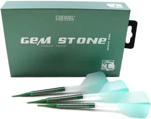 CUESOUL GEM Stone 19g/20g Soft Tip 90% Tungsten Darts with Uniformity Titanium Coated and ROST Flights Gradient Color