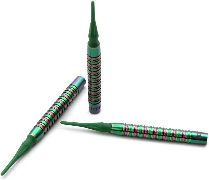 CUESOUL GEM Stone 19g/20g Soft Tip 90% Tungsten Darts with Uniformity Titanium Coated and ROST Flights Gradient Color