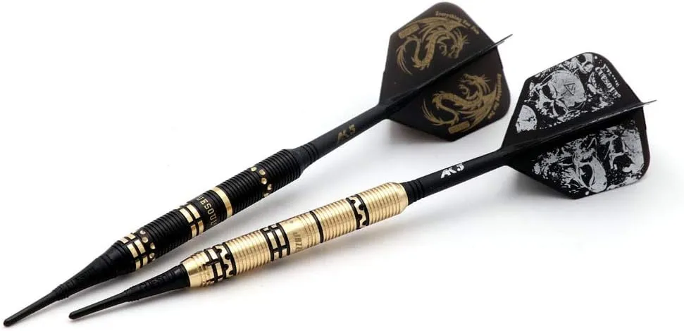 CUESOUL Jazz - Soft Tip Darts Set 19 Grams with 6pcs AK5 Plastic Integrated Flights & 36pcs Plastic Tips for Electronic Dart Board