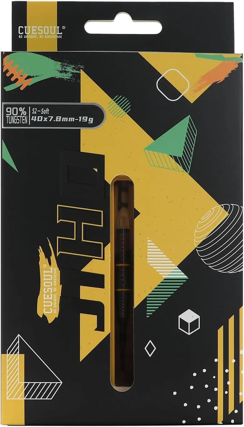 CUESOUL JIHO 18/19/20/21g Soft Tip Darts 90% Tungsten Dart Set with ROST T19 All in One Dart Flight