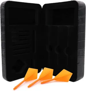 CUESOUL Professional Luxury PU Dart Case with AK5 Dart Flights,Dart Carrying Case for Steel Tip Darts or Soft Tip Darts