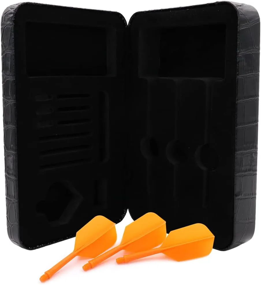 CUESOUL Professional Luxury PU Dart Case with AK5 Dart Flights,Dart Carrying Case for Steel Tip Darts or Soft Tip Darts