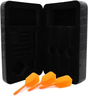 CUESOUL Professional Luxury PU Dart Case with AK5 Dart Flights,Dart Carrying Case for Steel Tip Darts or Soft Tip Darts