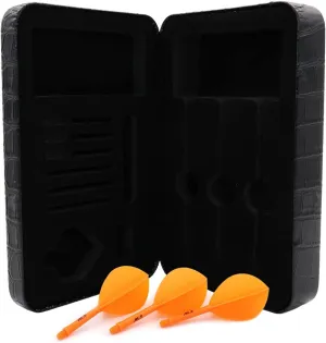 CUESOUL Professional Luxury PU Dart Case with AK5 Dart Flights,Dart Carrying Case for Steel Tip Darts or Soft Tip Darts