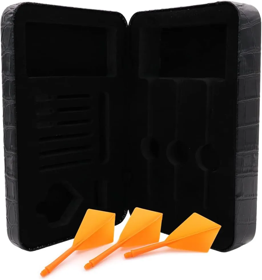 CUESOUL Professional Luxury PU Dart Case with AK5 Dart Flights,Dart Carrying Case for Steel Tip Darts or Soft Tip Darts
