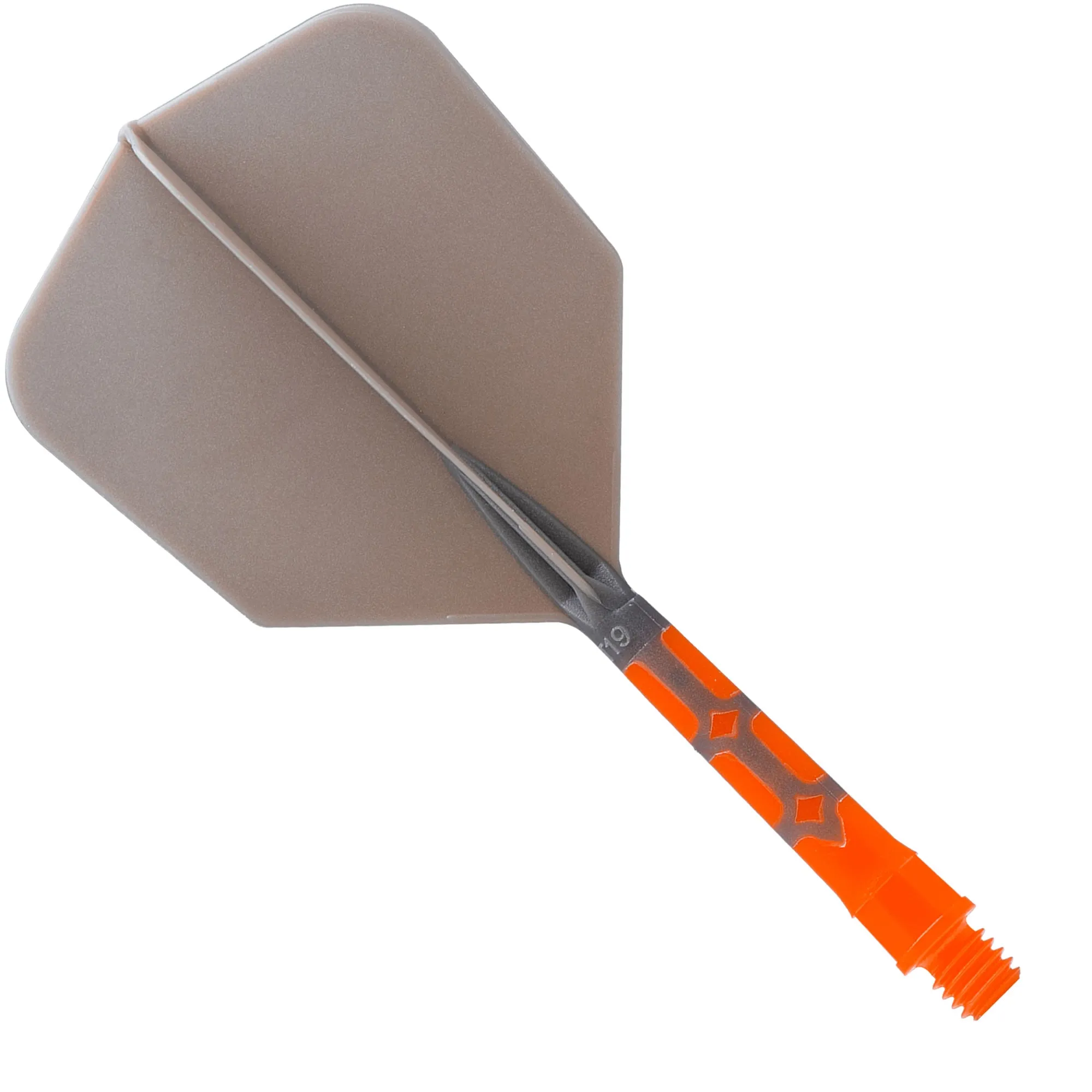 Cuesoul Rost T19 Integrated Dart Shaft and Flights - Big Wing - Orange with Grey Flight
