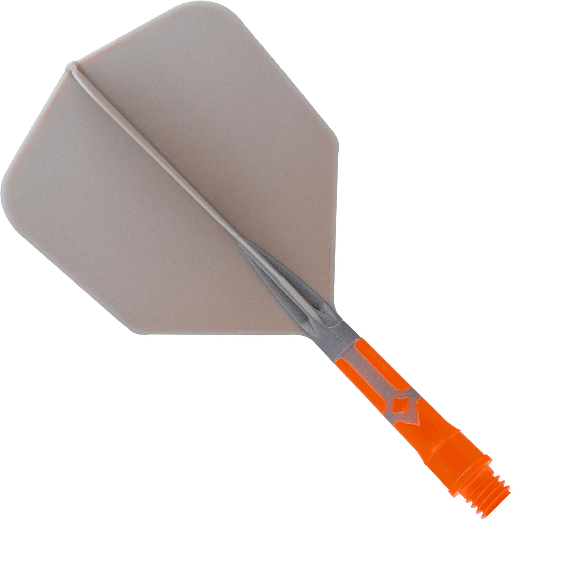 Cuesoul Rost T19 Integrated Dart Shaft and Flights - Big Wing - Orange with Grey Flight