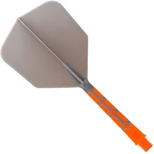 Cuesoul Rost T19 Integrated Dart Shaft and Flights - Big Wing - Orange with Grey Flight