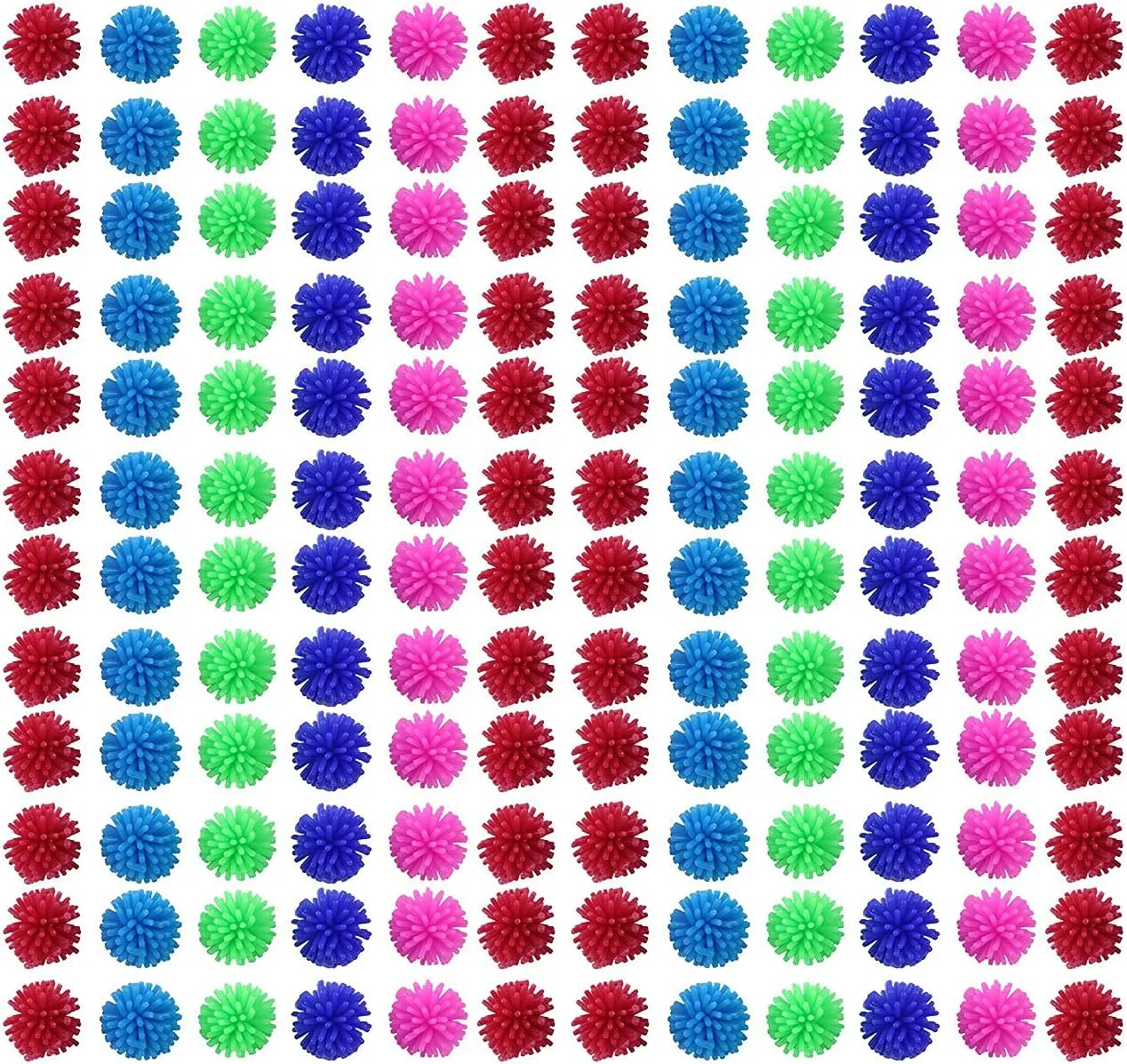 Curious Minds Busy Bags 144 Soft Mini 1" Spike Hedge Balls - Spiky Wooly Porcupine Balls - Sensory Novelty Toy - Fun Soft and Squishy Party Favor Prize (12 Dozen)