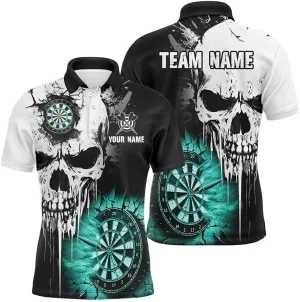 Customize Dart Shirts for Men, Dart Shirts, Grunge Skull Crack Wall Men, Custom Jersey, Dart Player Gifts