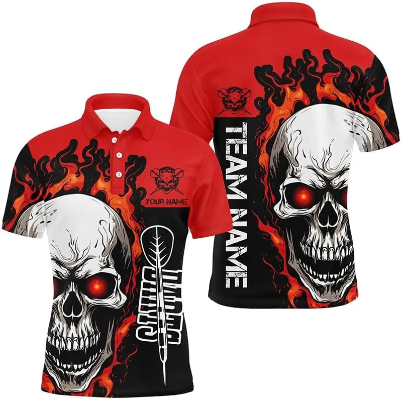 Customize Dart Shirts for Men, Dart Shirts, Grunge Skull Crack Wall Men, Custom Jersey, Dart Player Gifts