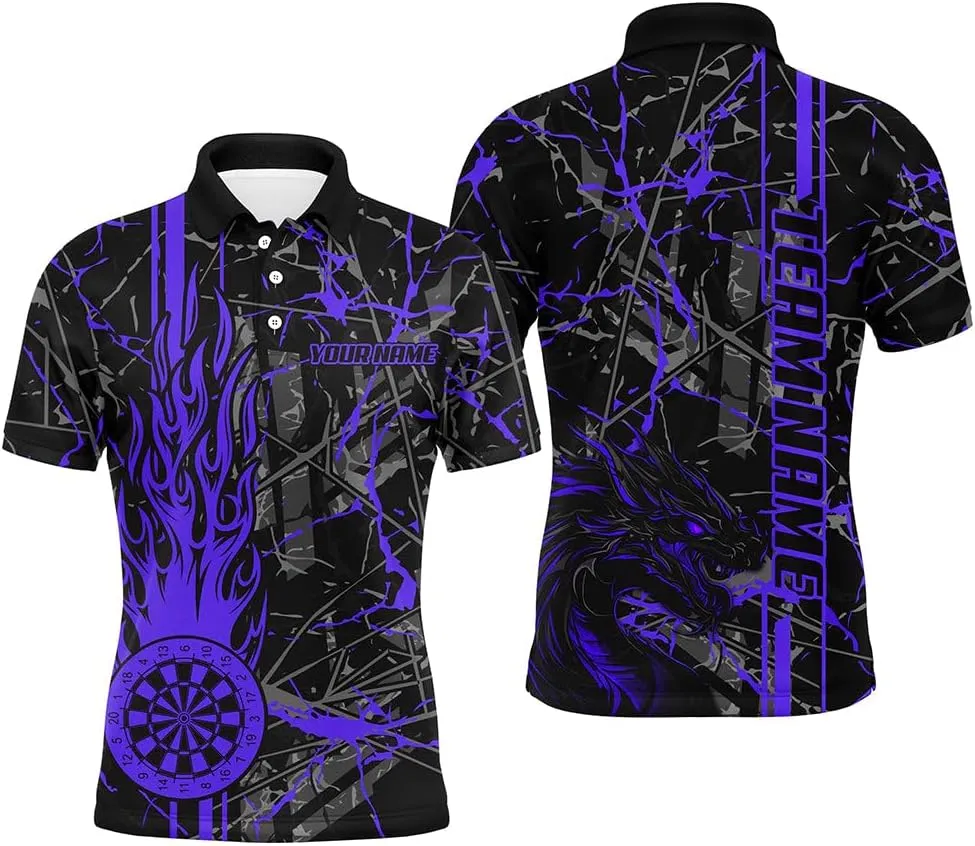 Customize Dart Shirts for Men, Dart Shirts, Purple Grunge Dart Jerseys, Custom Jersey, Team Jersey, Custom