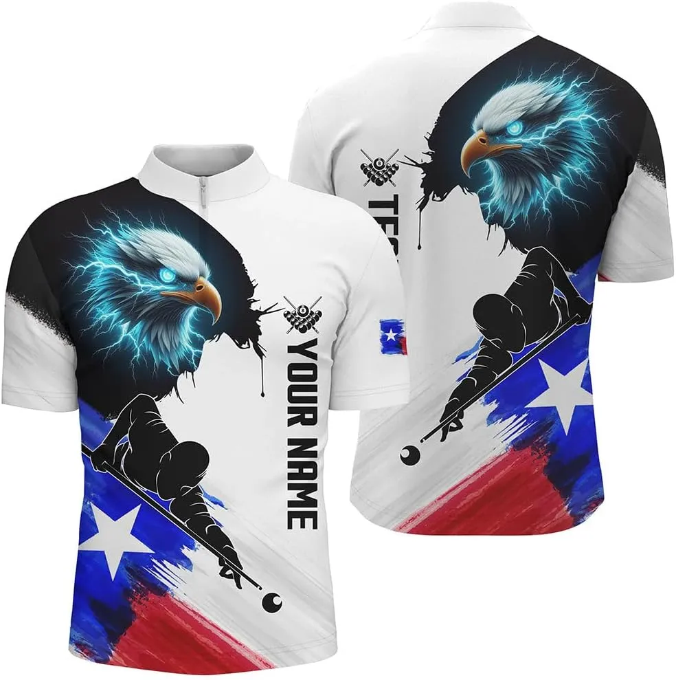 Customized Billiard Jerseys, 8 Ball Shirt, Billiards Shirts for Men, Personalized Orange Grunge Gear, Best