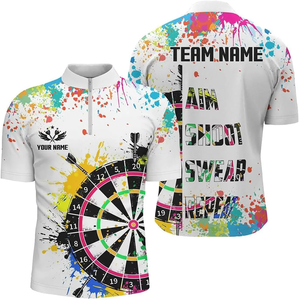 Customized Dart Shirts, Dart Jersey, Dart Jerseys for Men, Fire Arrow Men Dartdarts T Shirt, Personalized