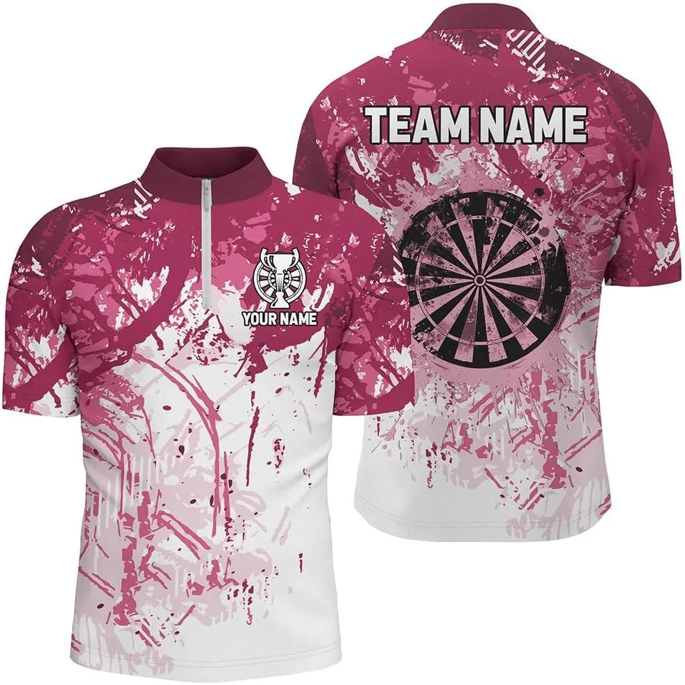 Customized Dart Shirts, Dart Jersey, Dart Jerseys for Men, Fire Sparkle Pattern Custom White, Dart Shirts
