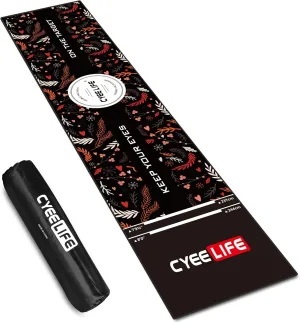 CyeeLife Dart Board Mat 65 * 295cm with Carrying Bag&Throw line for Steel and Soft Tip Darts Games with Start Lines