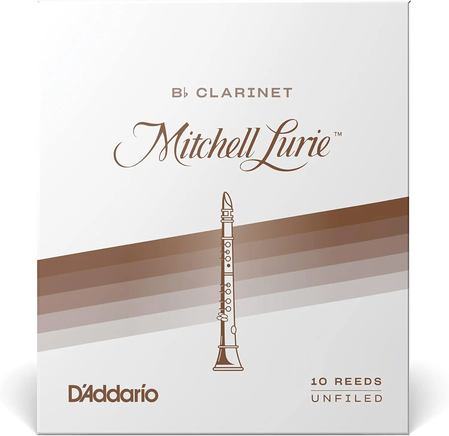 D'Addario Mitchell Lurie Bb Clarinet Reeds, Strength 3, Pack of 10