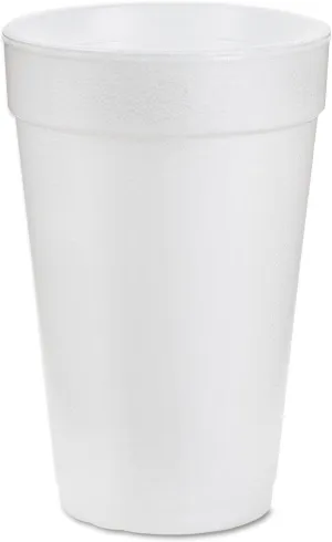 DART White Foam Cups 16 OZ 2 Packs of 25 (50 Cups) (See More Size Options)