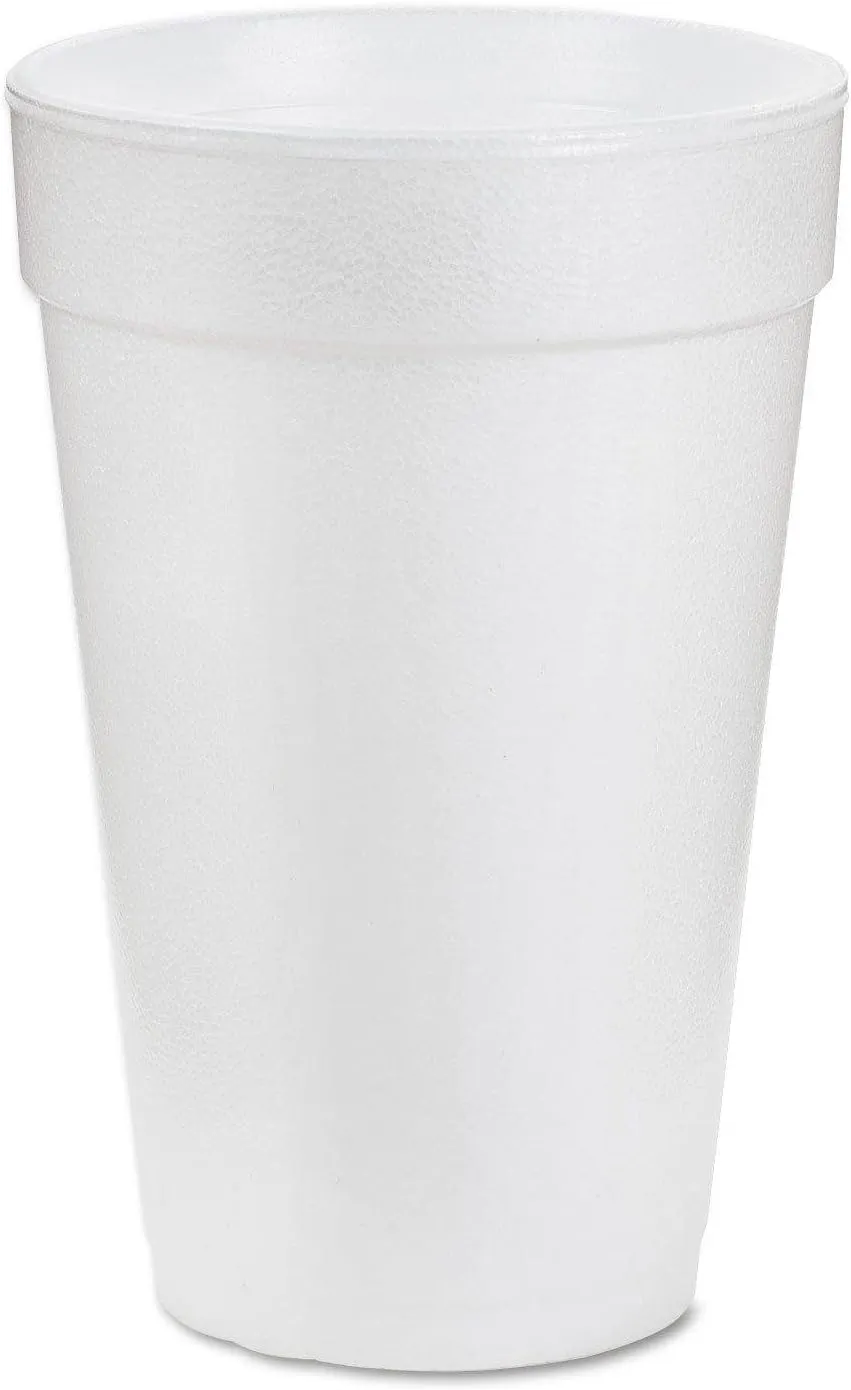 DART White Foam Cups 16 OZ 2 Packs of 25 (50 Cups) (See More Size Options)