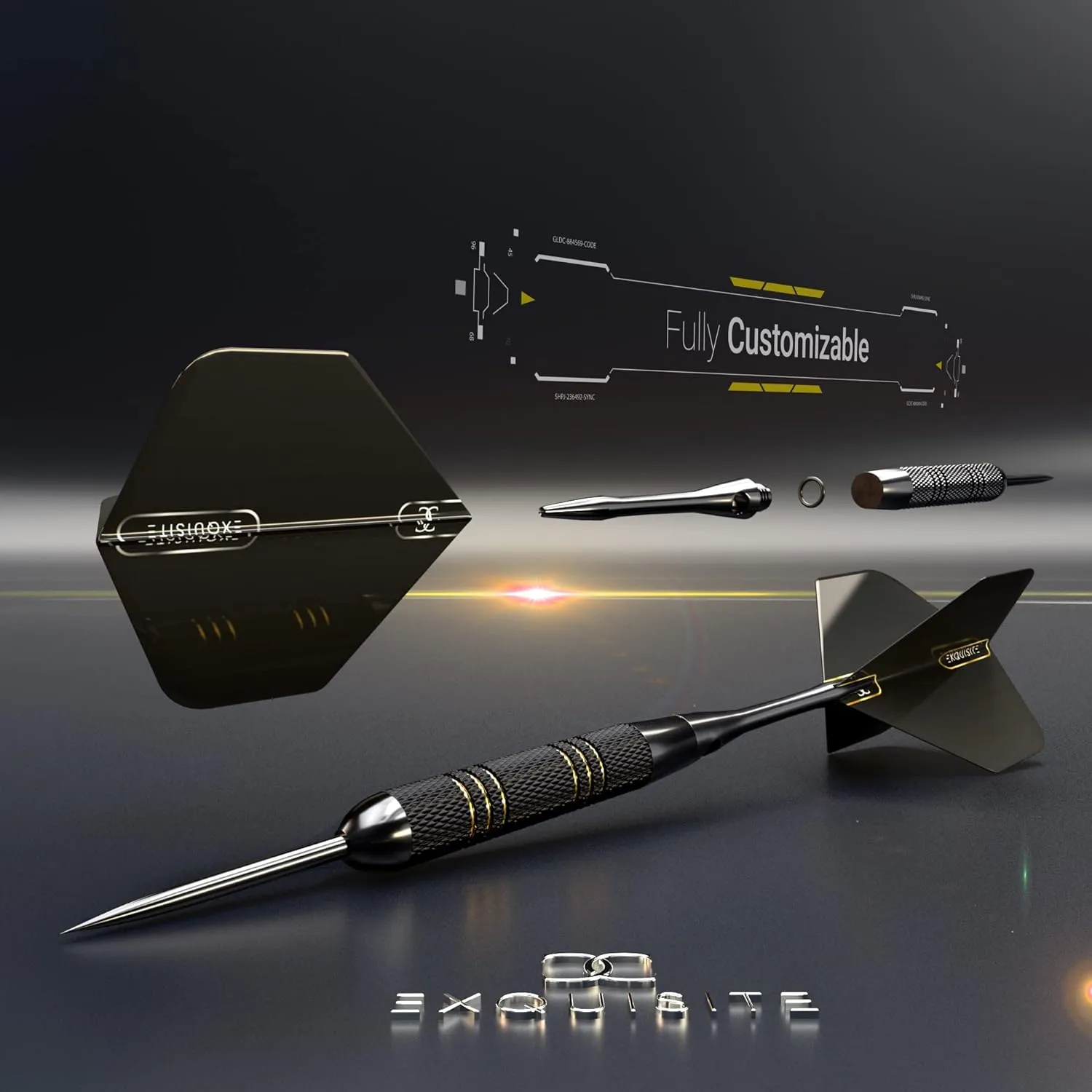Darts Set | Professional 12 X 20/22g Metal Tip Darts | Steel Tip Darts with 24 Flights & 18 Aluminum shafts   Dart Tool, Rubber O-Rings