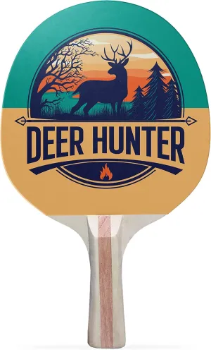 Deer Hunting Colorful Design Ping Pong Paddle, Premium 5 Ply Table Tennis Racket (Black on Back)