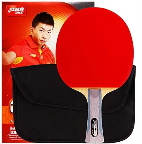 DHS 6 Stars 6002 6006 Table Tennis Racket Ping Pong Paddle Blade BAT with Sticked Rubber and Case (Long Handle)