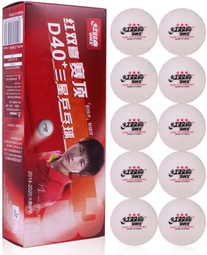 DHS ABS D40  3-Star White Table Tennis Balls, 10 / Box